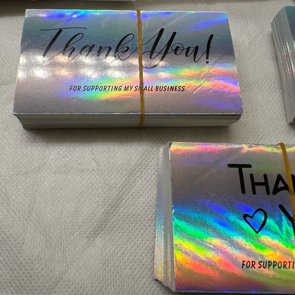 Thank you Holographic Cards 50 Counts New - Picture 5 of 6